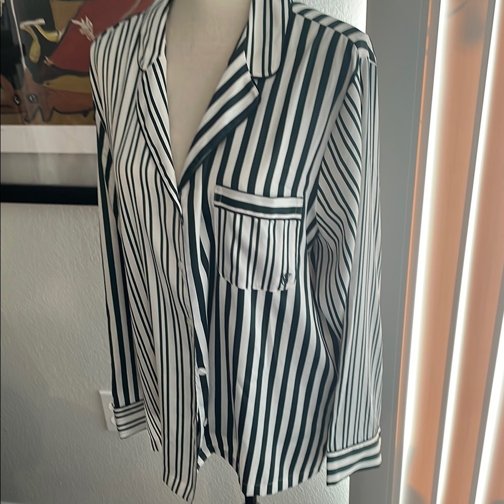 Victoria's Secret Green and White Pajama Set